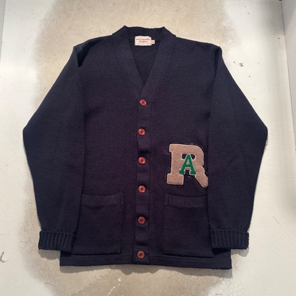 Gus Doerner Sports Other - Vintage Gus Doerner Sports Letterman Cardigan Navy Blue Varsity Sweater Size 42